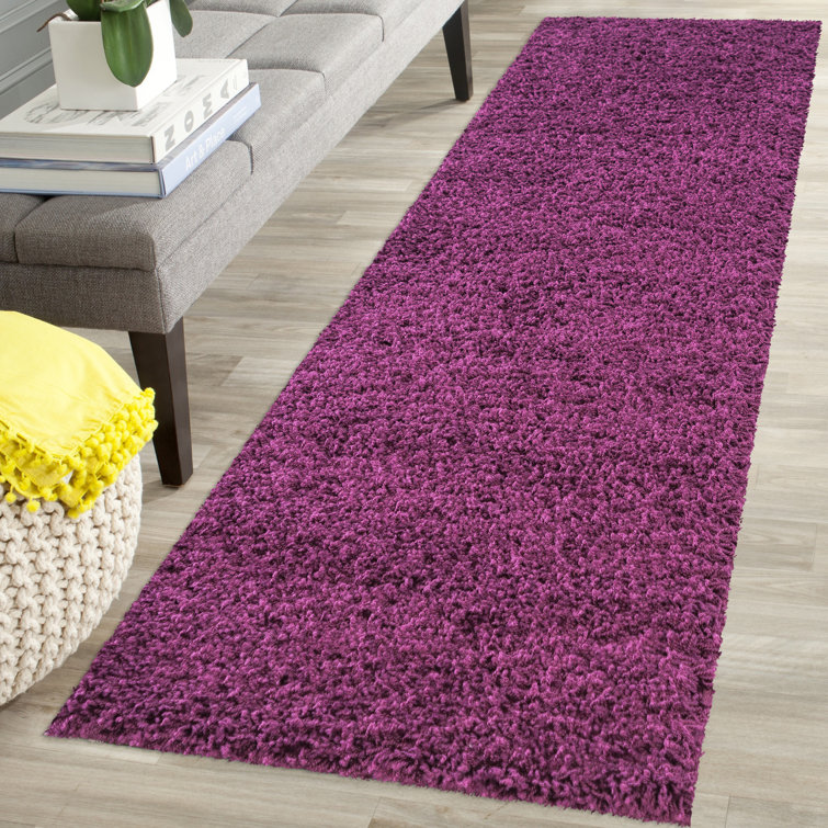Wayfair Basics™ Babice Solid Colour Machine Woven Purple Area Rug
